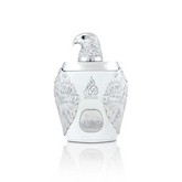 Zilveren valk-vormige Ghala Zayed Luxury Silver parfumfles met kalligrafie